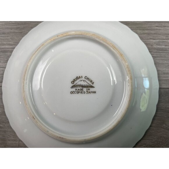 Vintage Chugai China Espresso Cup & Saucer, Hand Painted Made in Occupied Japan - Picture 8 of 10